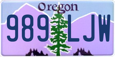 OR license plate 989LJW