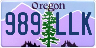 OR license plate 989LLK