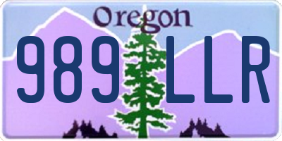 OR license plate 989LLR