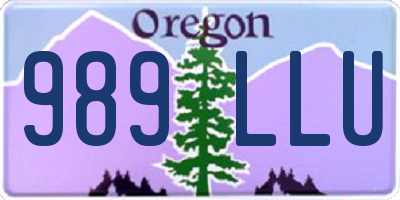 OR license plate 989LLU