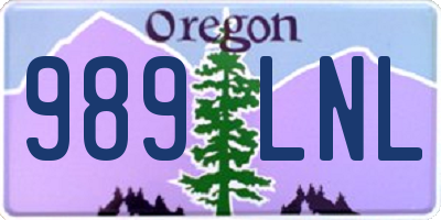OR license plate 989LNL