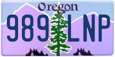 OR license plate 989LNP