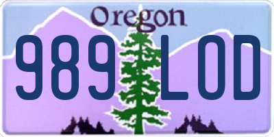 OR license plate 989LOD