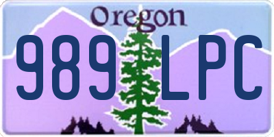 OR license plate 989LPC
