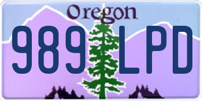 OR license plate 989LPD
