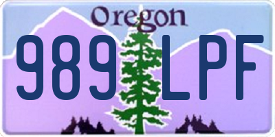 OR license plate 989LPF