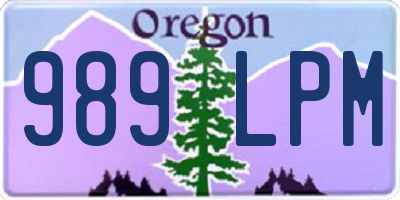 OR license plate 989LPM