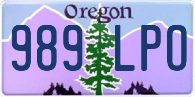 OR license plate 989LPO