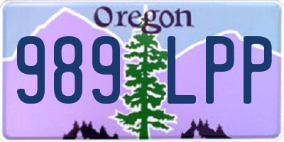 OR license plate 989LPP