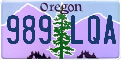 OR license plate 989LQA