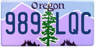 OR license plate 989LQC