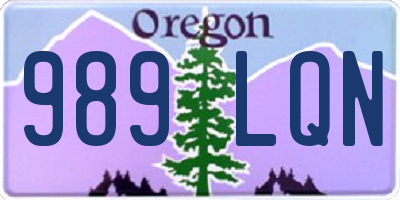 OR license plate 989LQN