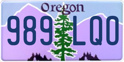 OR license plate 989LQO