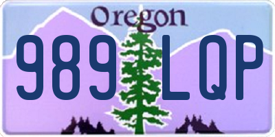OR license plate 989LQP