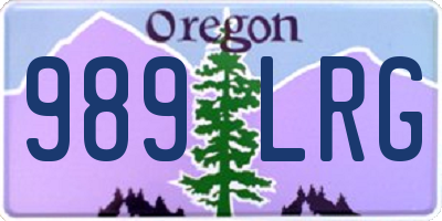 OR license plate 989LRG