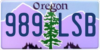 OR license plate 989LSB