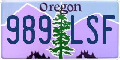 OR license plate 989LSF