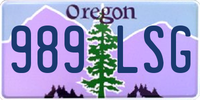 OR license plate 989LSG