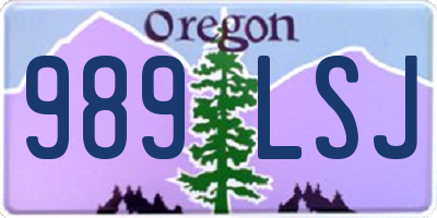 OR license plate 989LSJ