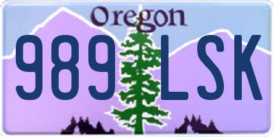 OR license plate 989LSK