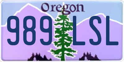 OR license plate 989LSL