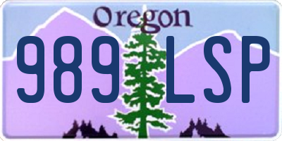 OR license plate 989LSP