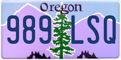 OR license plate 989LSQ