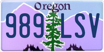 OR license plate 989LSV