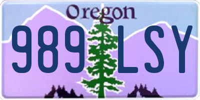 OR license plate 989LSY