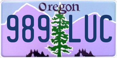 OR license plate 989LUC