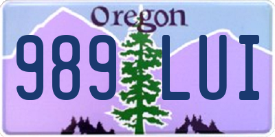 OR license plate 989LUI