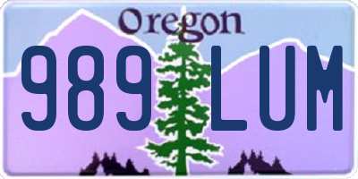 OR license plate 989LUM