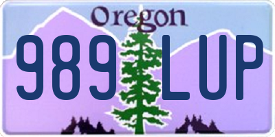 OR license plate 989LUP