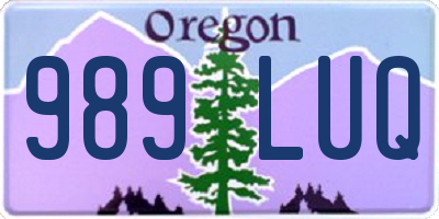 OR license plate 989LUQ