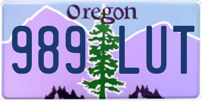 OR license plate 989LUT