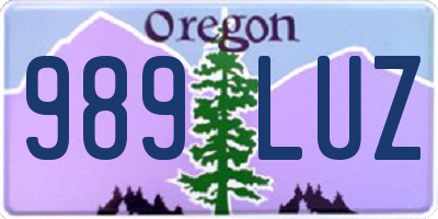 OR license plate 989LUZ