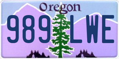 OR license plate 989LWE