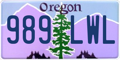 OR license plate 989LWL
