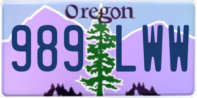 OR license plate 989LWW