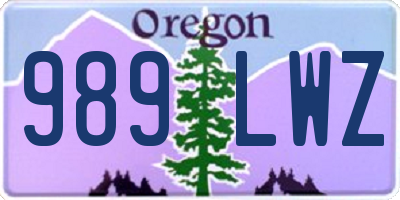 OR license plate 989LWZ