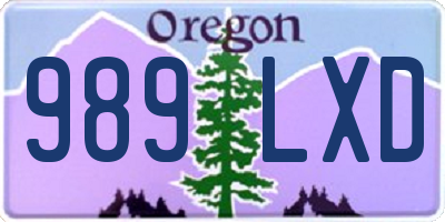 OR license plate 989LXD