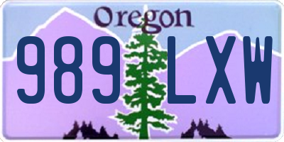 OR license plate 989LXW