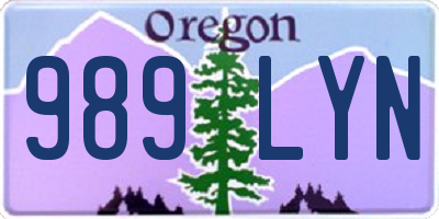 OR license plate 989LYN