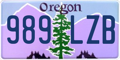 OR license plate 989LZB