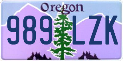 OR license plate 989LZK