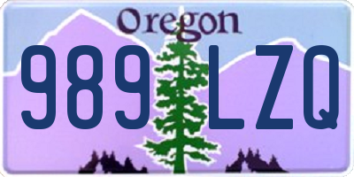 OR license plate 989LZQ