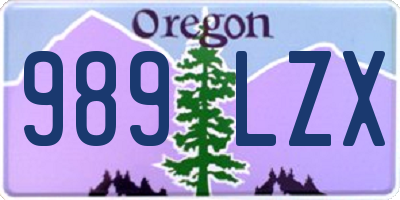 OR license plate 989LZX