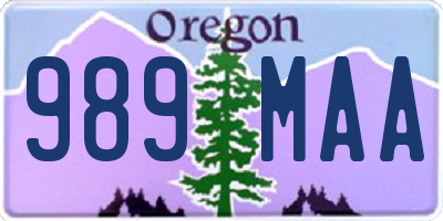 OR license plate 989MAA