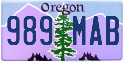 OR license plate 989MAB