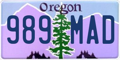 OR license plate 989MAD